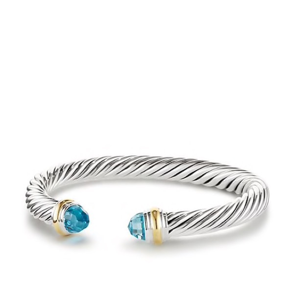 David Yurman Jewelry - 💔SOLD💔DAVID YURMAN blue topaz Cable Bracelet—7mm